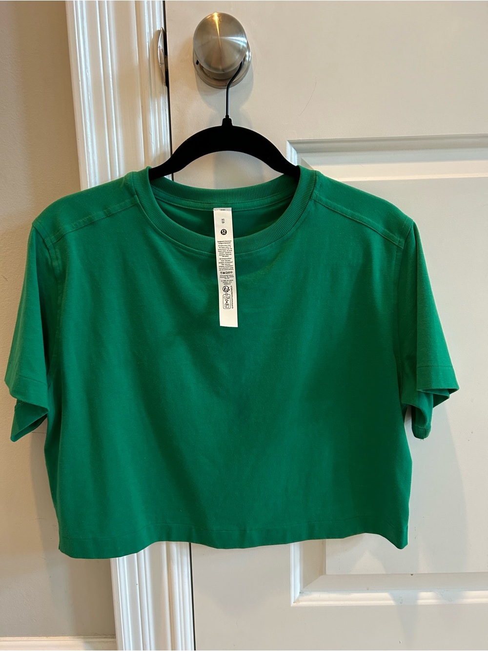 Lululemon Organic Cotton Green Cropped Crewneck T-Shirt